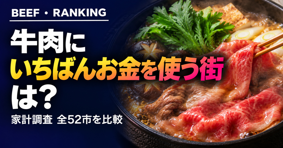 牛肉の消費量ランキング 都道府県庁所在市別｜日本一の街は？