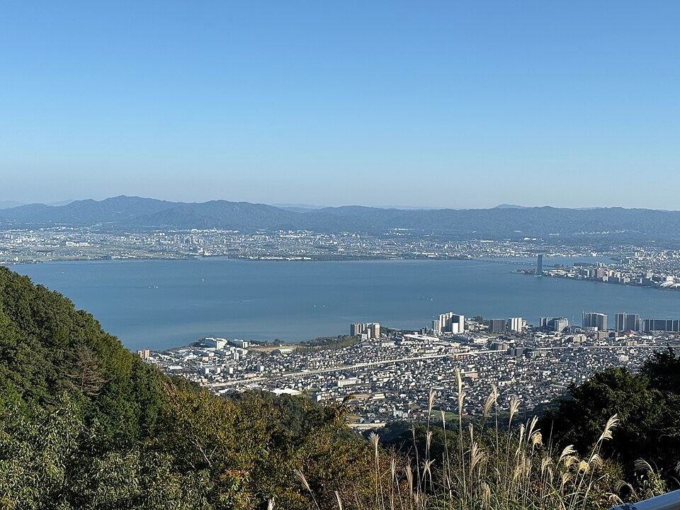 上空から見た琵琶湖