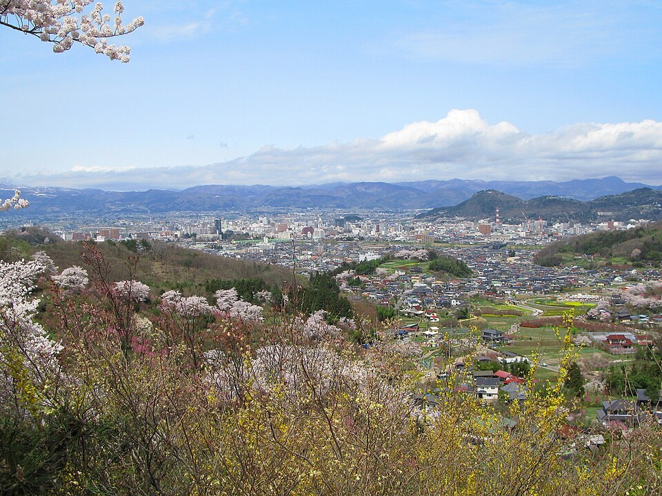 花見山から見た福島盆地
