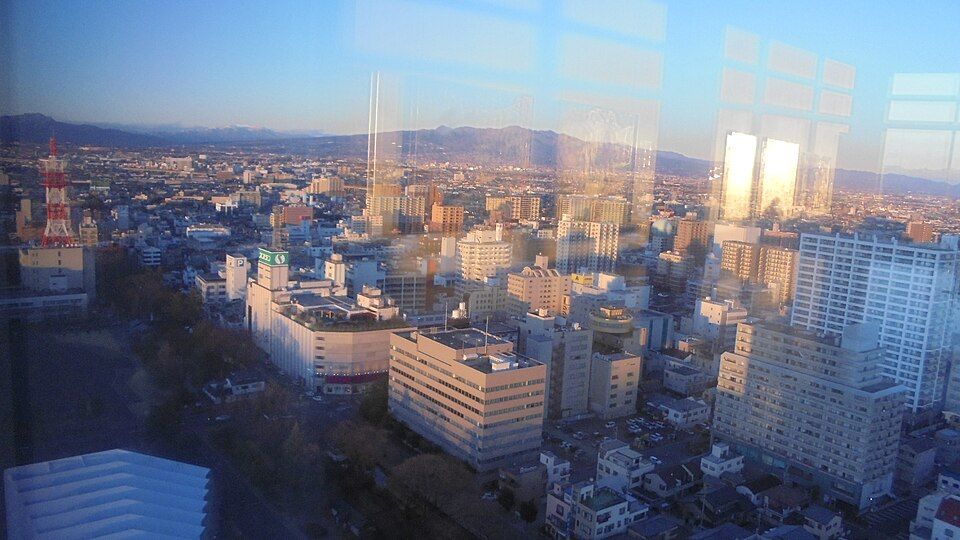高崎市役所から見た前橋市方面