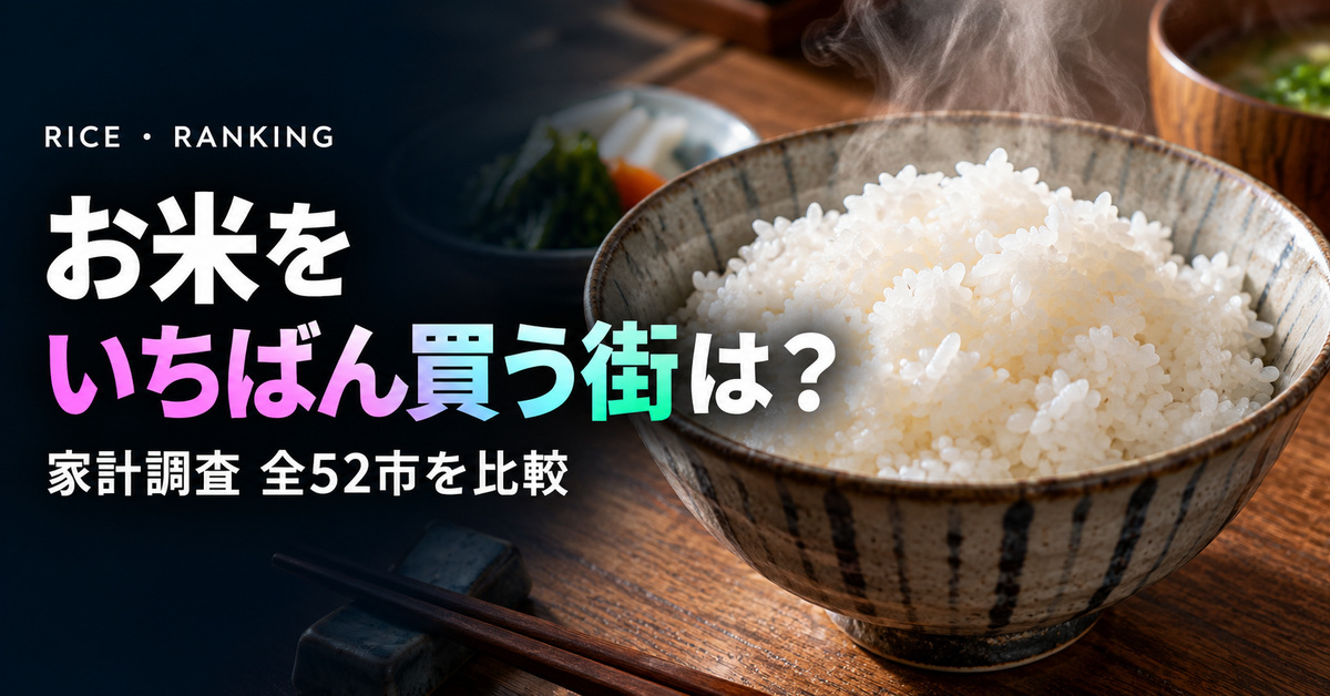 お米の消費量ランキング 都道府県庁所在市別｜日本一の街は？