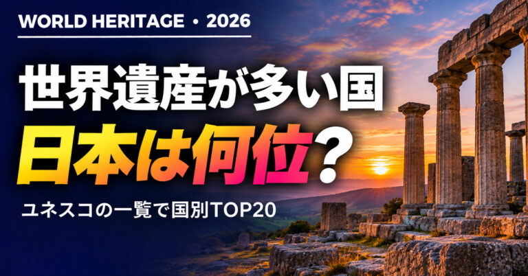 世界遺産の数 国別ランキング2026｜登録数TOP20・日本は何位？