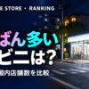 コンビニ店舗数ランキング｜チェーン別7社の国内店舗数