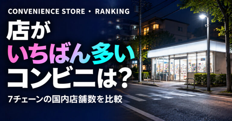 コンビニ店舗数ランキング｜チェーン別7社の国内店舗数