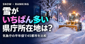 雪の多い都市ランキング 県庁所在地の年間降雪量